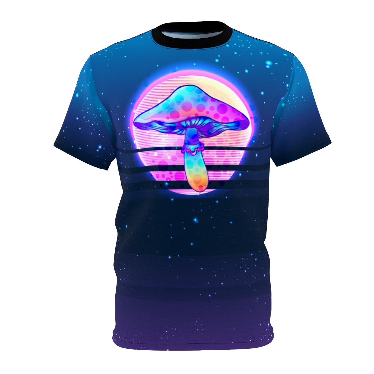 Flying Mushroom AOP T-Shirt - retrowave