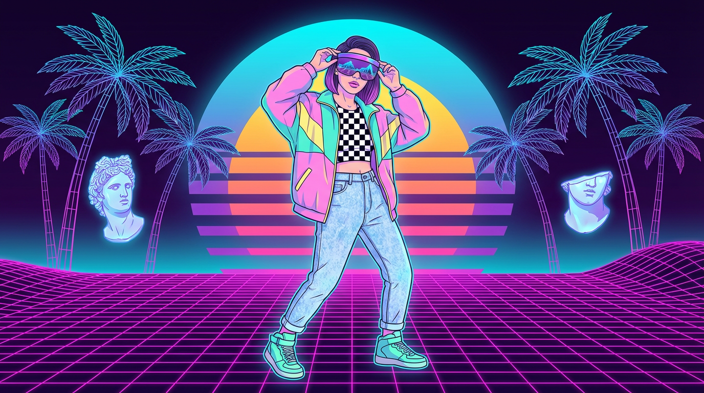 Surfing The Neon Tide: The Ultimate Guide To Vaporwave Aesthetic Outfits Featured Image