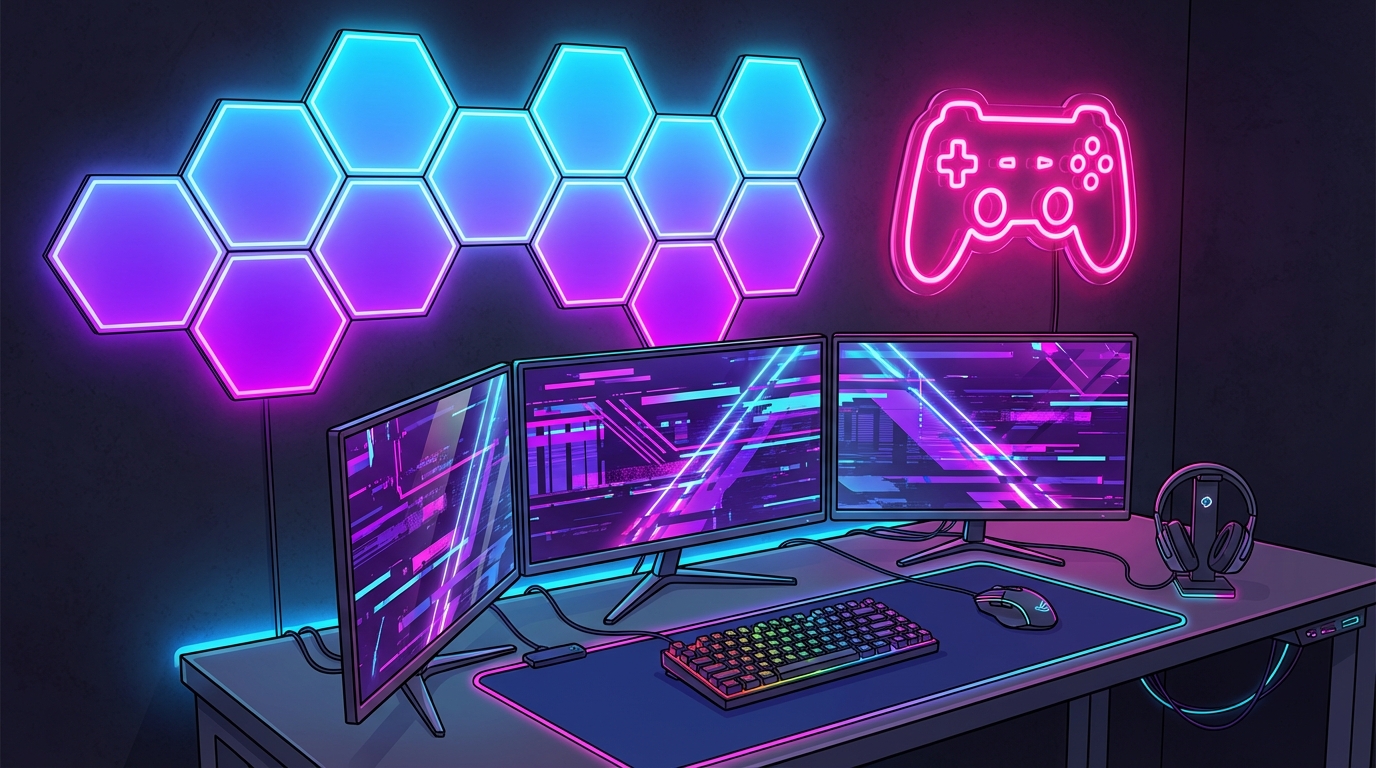 Level Up Your Lair: The Ultimate Neon Gaming Room Guide Custom Neon Signs And Hexagon Panels