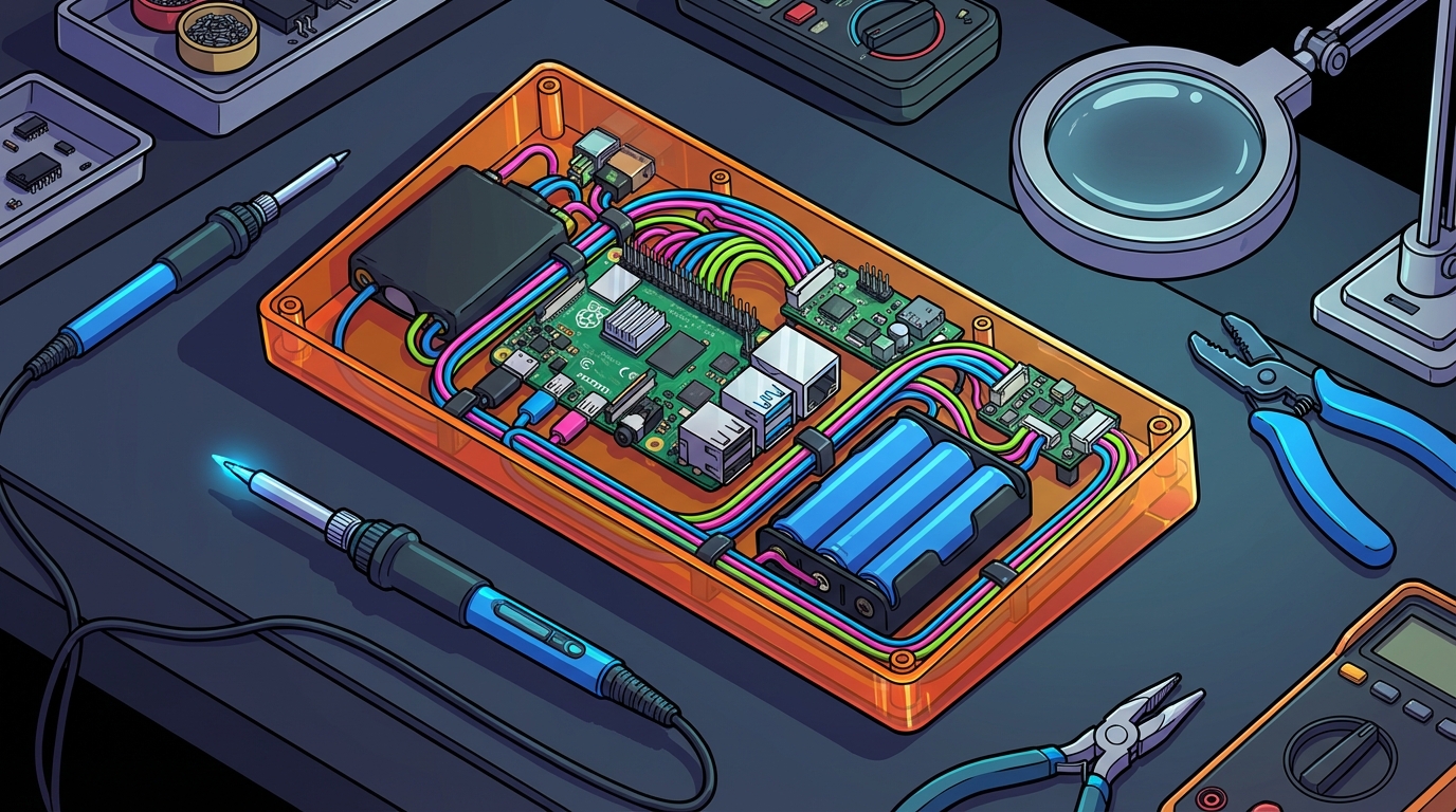 How To Build Your Own Retrofuturistic DIY Cyberdeck Wiring Your Battery Pack And Component Layout