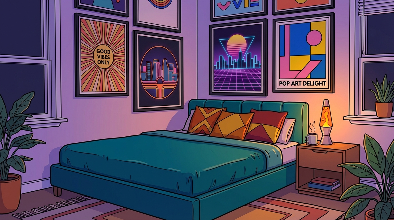 Level Up Your Vibe With Retro Bedroom Posters Featured Image