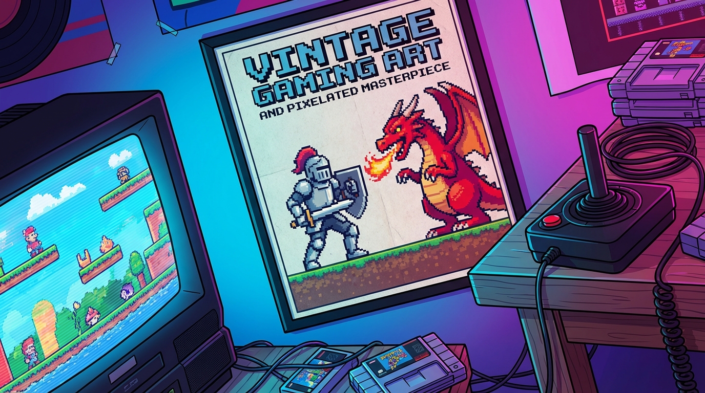 Vintage Gaming Art And Pixelated Masterpieces