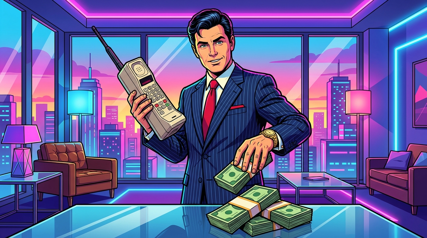80s Brick Phones: The Ultimate Neon Era Status Symbol Dropping Ten Grand On A Plastic Brick
