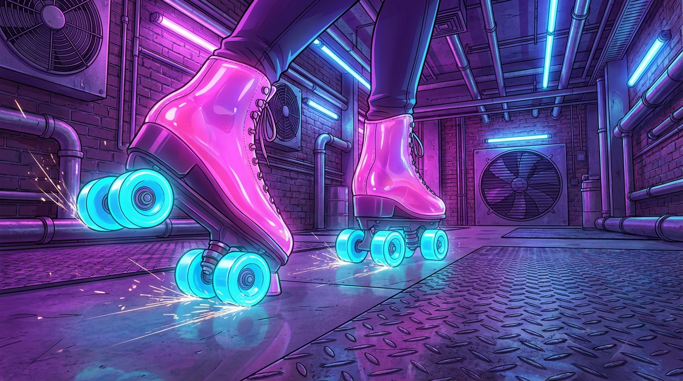 Leveling Up Your Vibe With The Neon Roller Rink Aesthetic Glowing Acrylics And Retro Industrial Textures