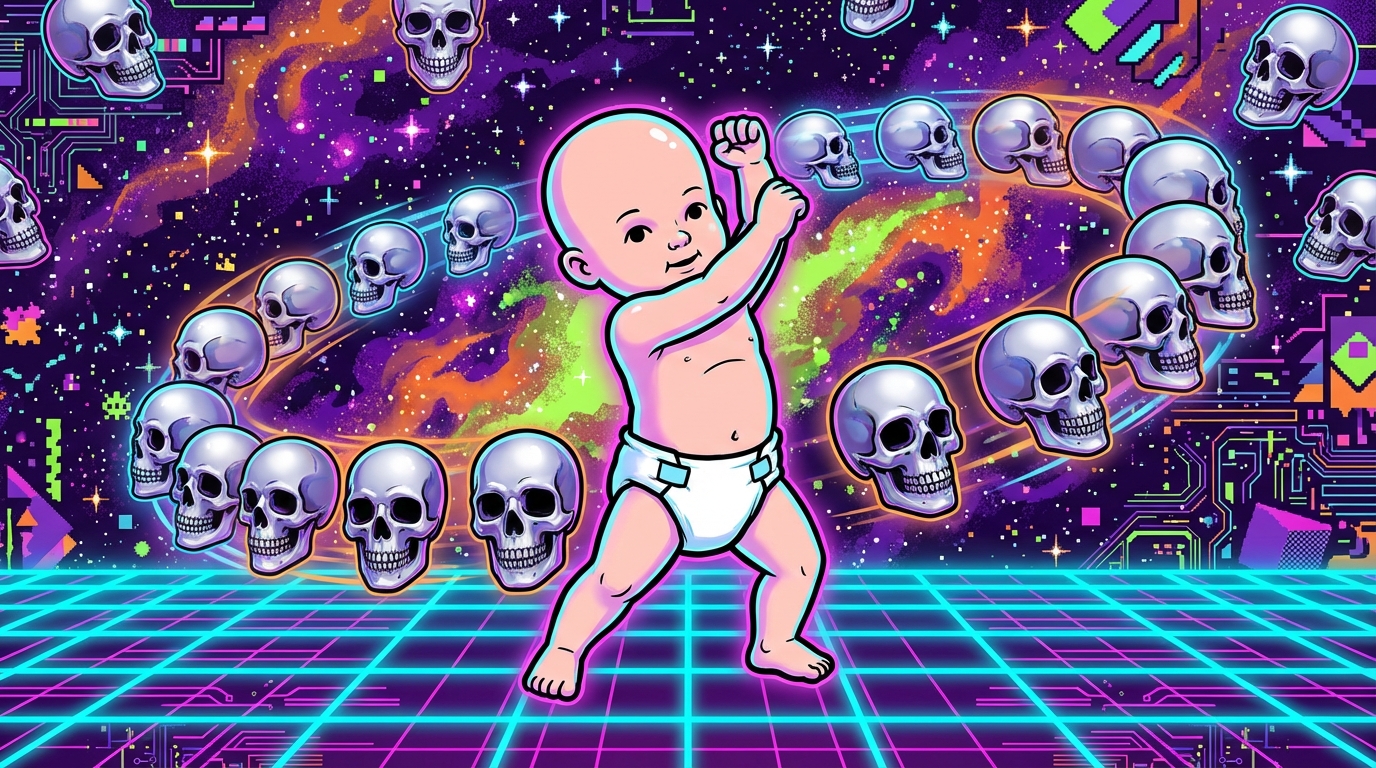 Embracing The Neon Chaos Of The GeoCities Website Aesthetic Spinning Skulls And Dancing Baby GIFs