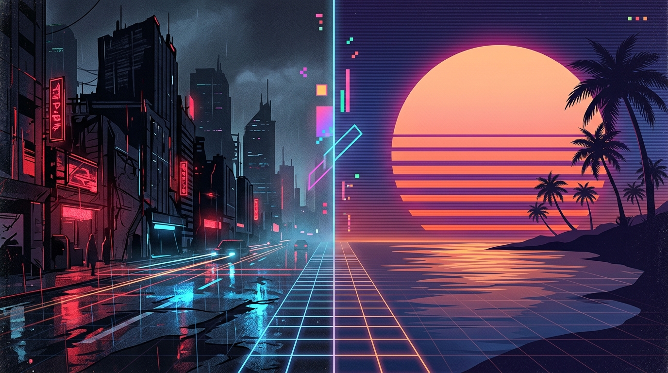 How To Use A Synthwave Album Cover Generator For Your Next Neon Masterpiece Choosing Between Darksynth Grime And Chillwave Sunsets