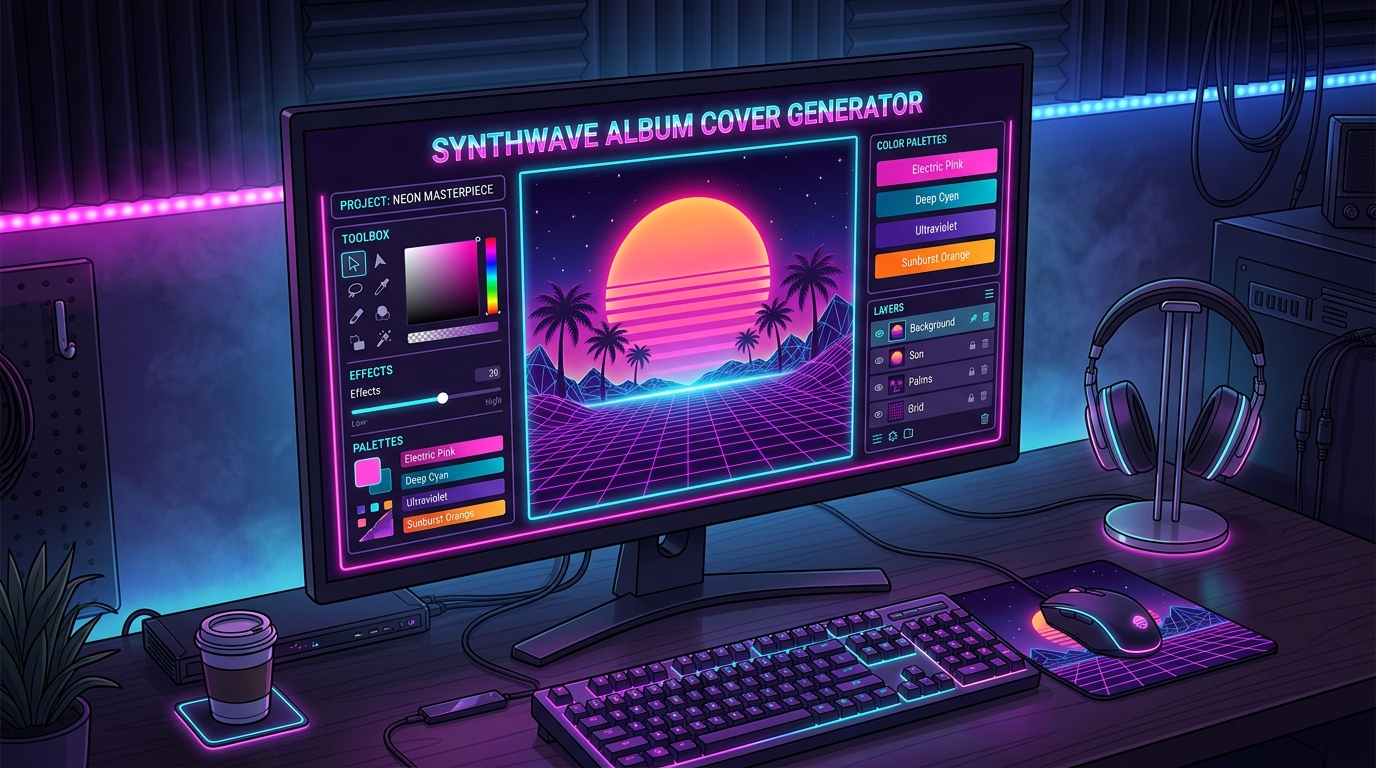 How To Use A Synthwave Album Cover Generator For Your Next Neon Masterpiece Featured Image