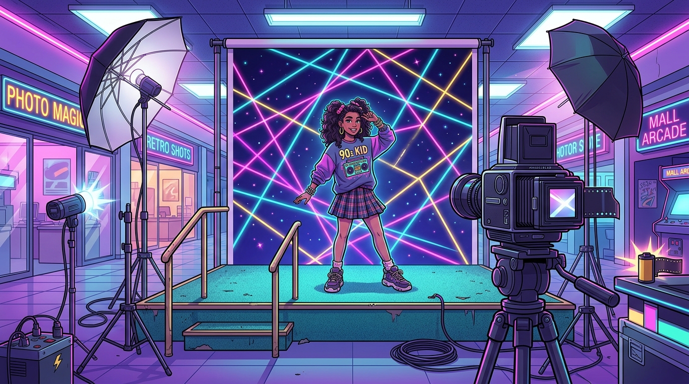 Laser Grids And Neon Dreams The Wild World Of Mall Photo Studios Featured Image