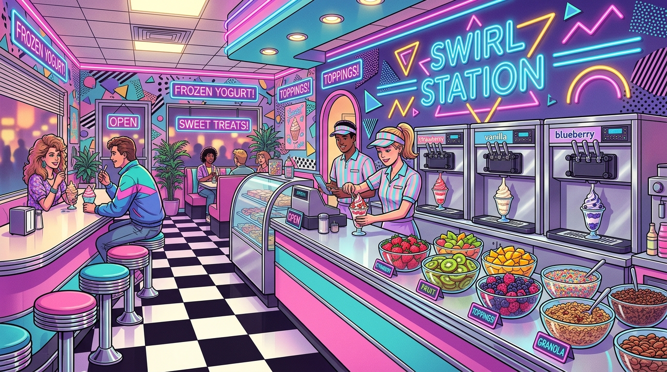 Step Into The Neon Glow Of Vintage Yogurt Shops Featured Image