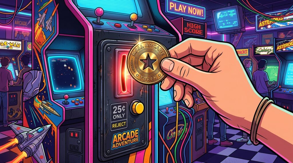 The Magic Of Mall Arcade Tokens And Retro Gaming Culture - retrowave