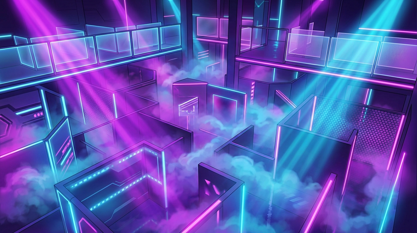 Step Into The Neon Void: Mastering The Laser Tag Arena Aesthetic Fog Machines And Hazy Synthwave Atmosphere