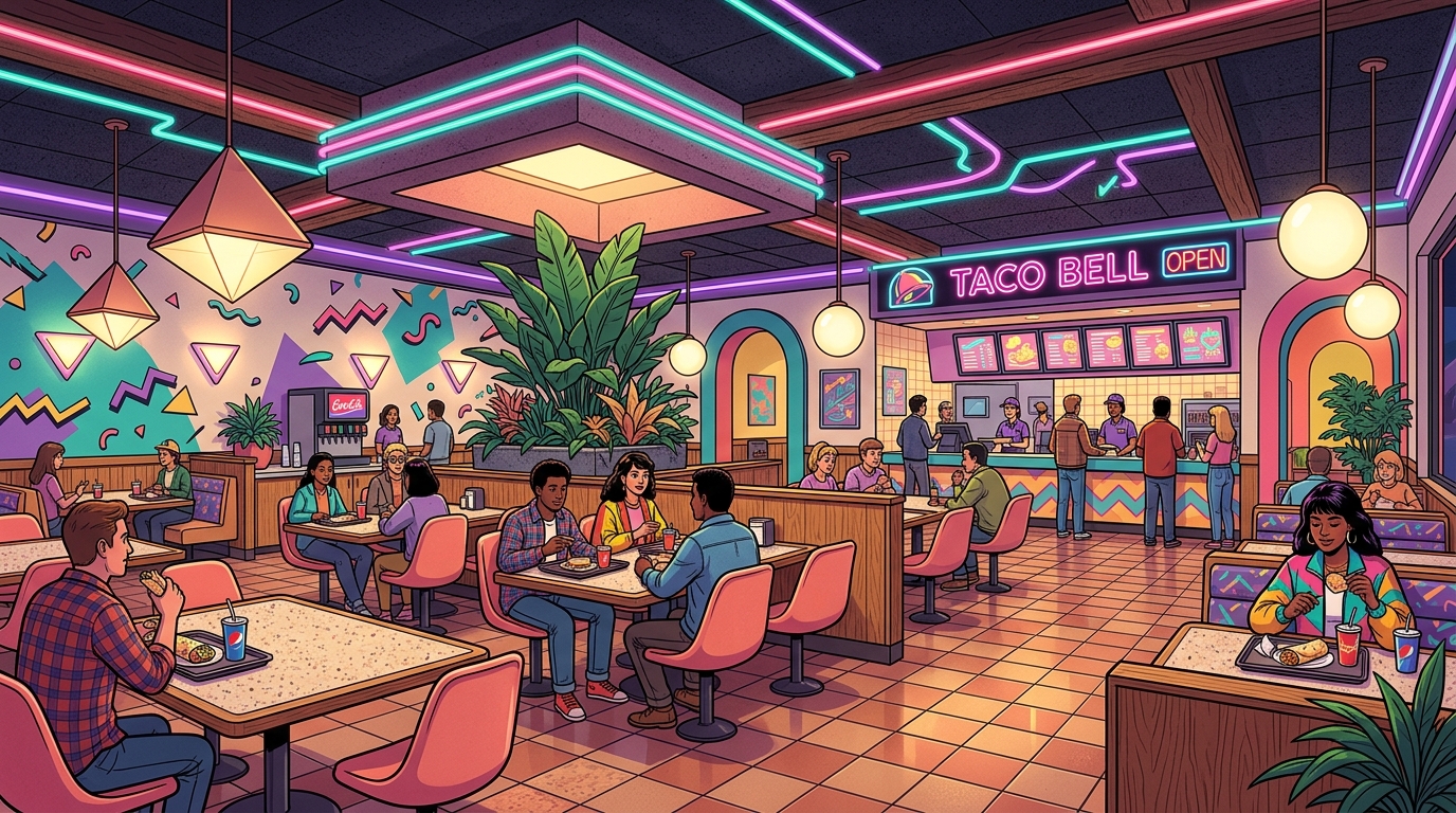Neon Dreams And Chalupa Screams The Ultimate Retro Taco Bell Interior Guide Featured Image