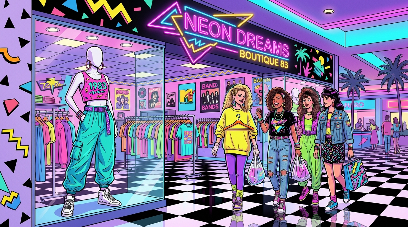 Neon Dreams And Parachute Pants A Guide To 80s Mall Boutiques Featured Image