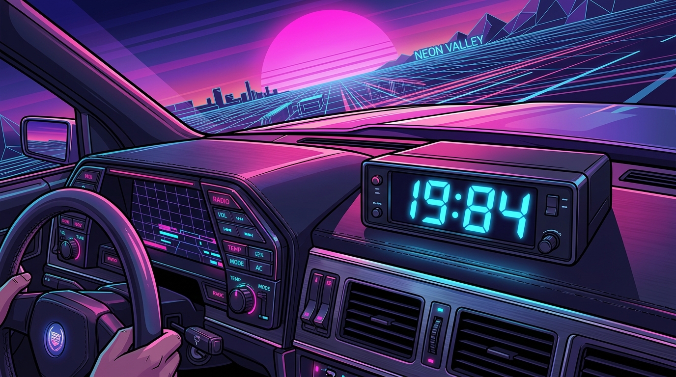 Outrun Aesthetics And Eighties Luxury Clocks