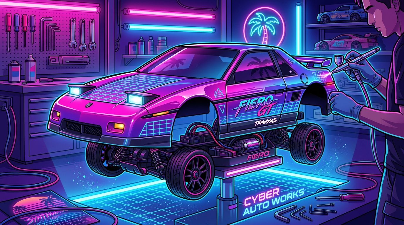 Rad Retro Racing With The Traxxas Fiero Body Painting Your Fiero Body For Maximum Synthwave Vibes