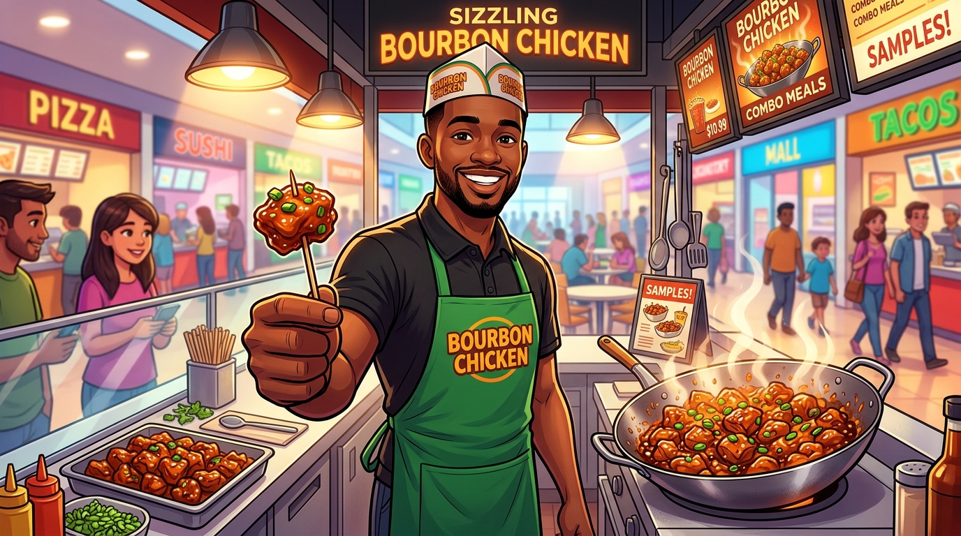 Sizzling Bourbon Chicken And Free Toothpick Samples