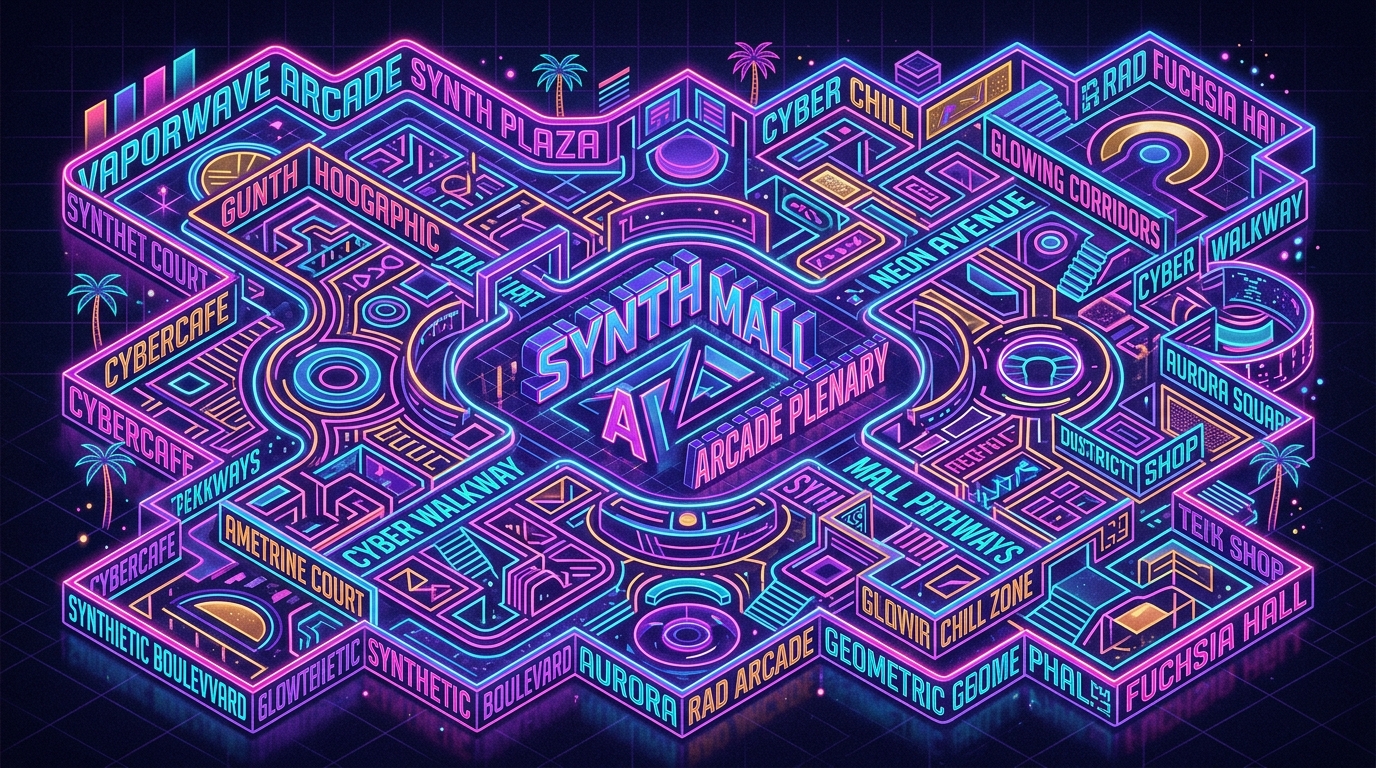 vaporwave dreams and neon schemes in mall map typo 1779444076658