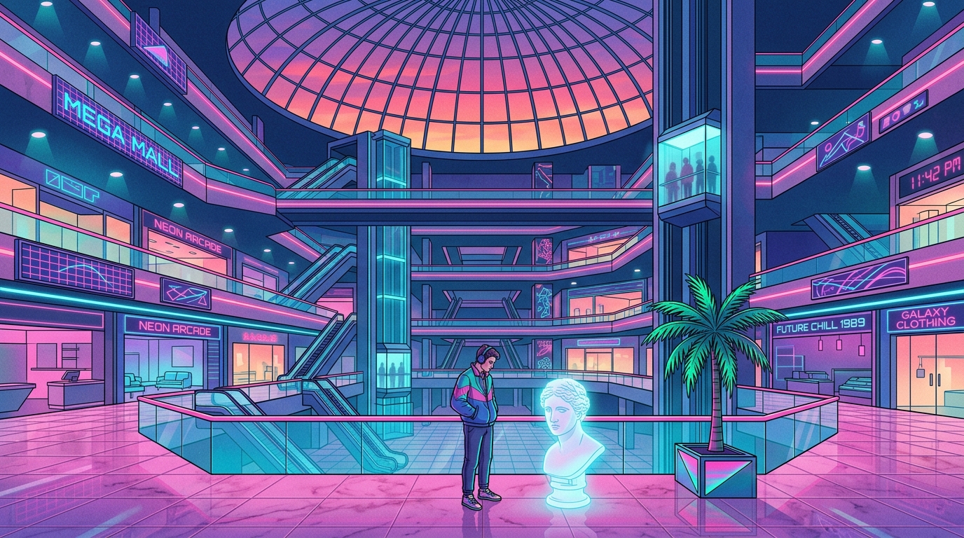 Green Gardens Or Glitchy Malls The Ultimate Aesthetic Showdown Vaporwave Melancholy And Neon Shopping Malls