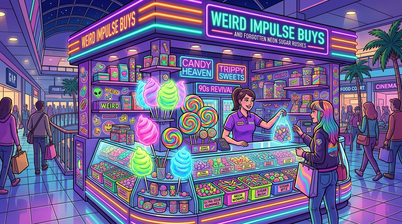 Neon Dreams And Cinnamon Screams The Ultimate Mall Kiosk Snack Nostalgia Trip Weird Impulse Buys And Forgotten Neon Sugar Rushes