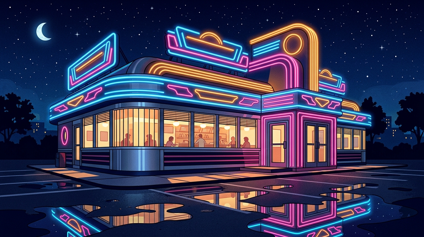 Why Neon Diner Signage Is The Ultimate Synthwave Vibe Chasing That Midnight Diner Aesthetic