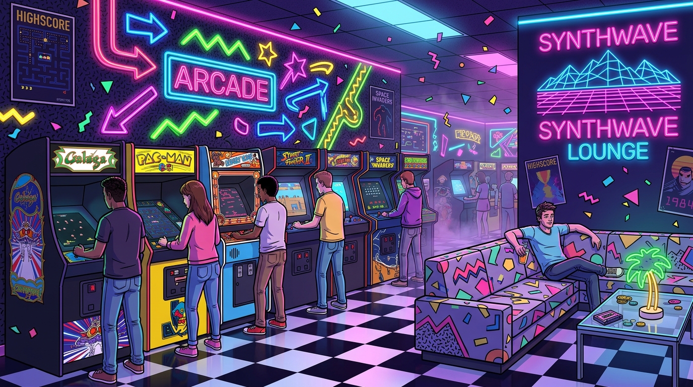 Radical Vibes And Neon Nights: What To Expect At Your 80s Party Immersive Neon Decor and Retro Arcade Zones