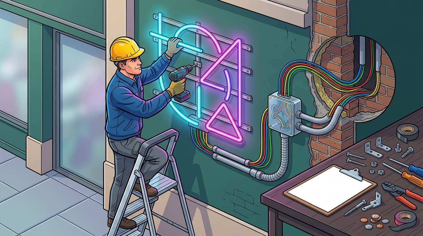 Neon Sign Installation Cost: A 2026 U.S. Pricing Guide Wiring Permits And Mounting Costs
