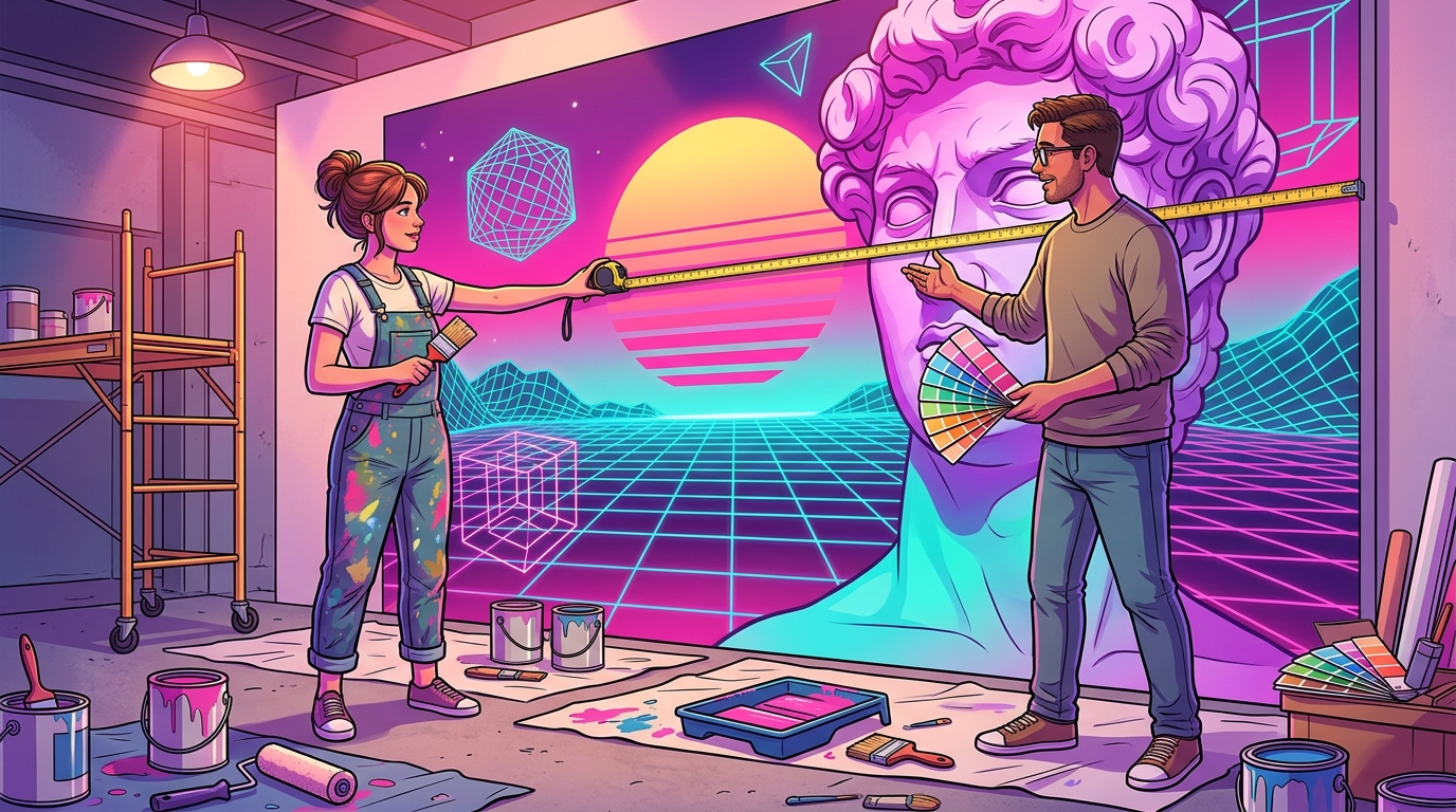 Vaporwave Mural Commission: How to Hire the Right Artist What Should Your Artist Brief Include?